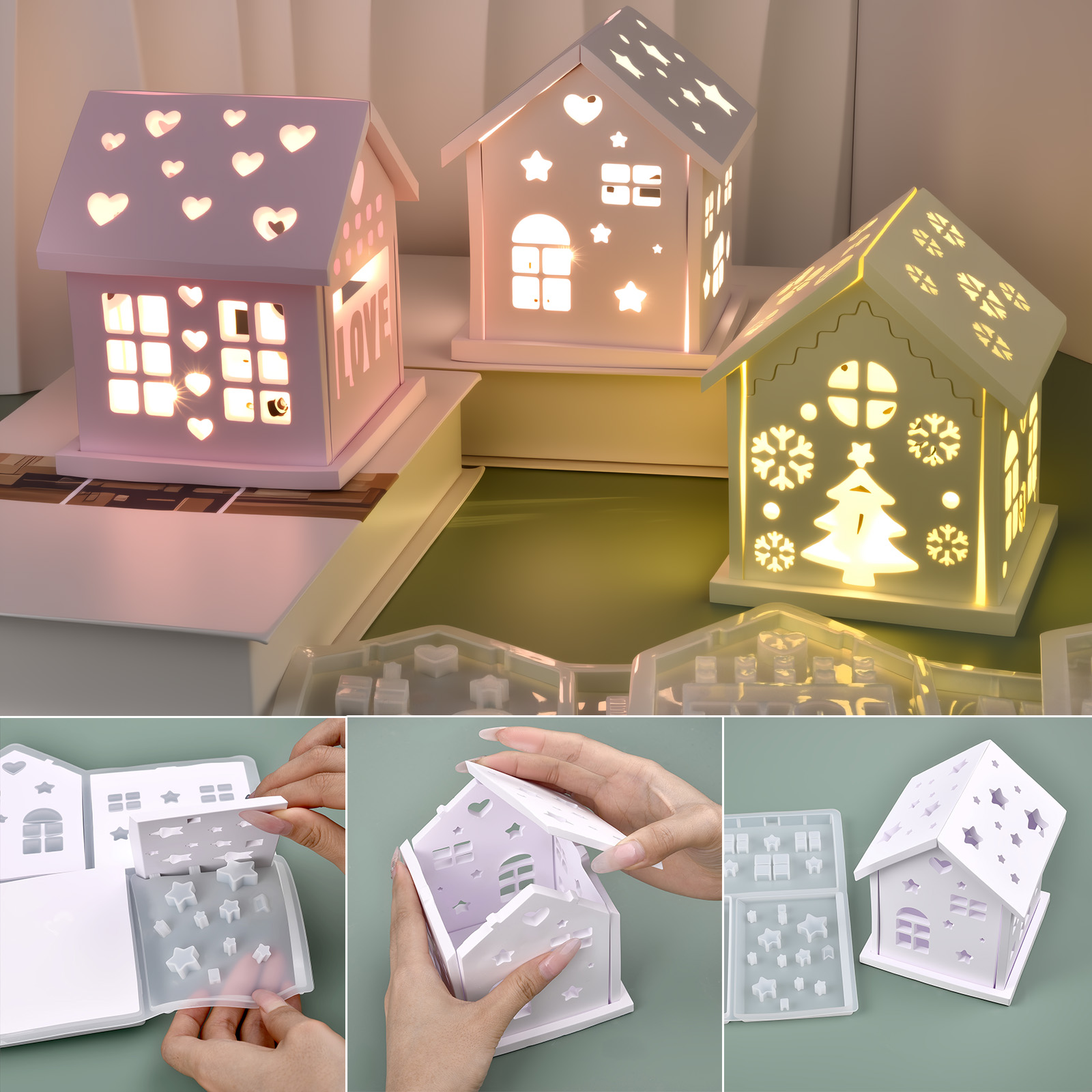 3D House Silicone Mold DIY Chr - Candle Making Tutorial ulasan dan harga