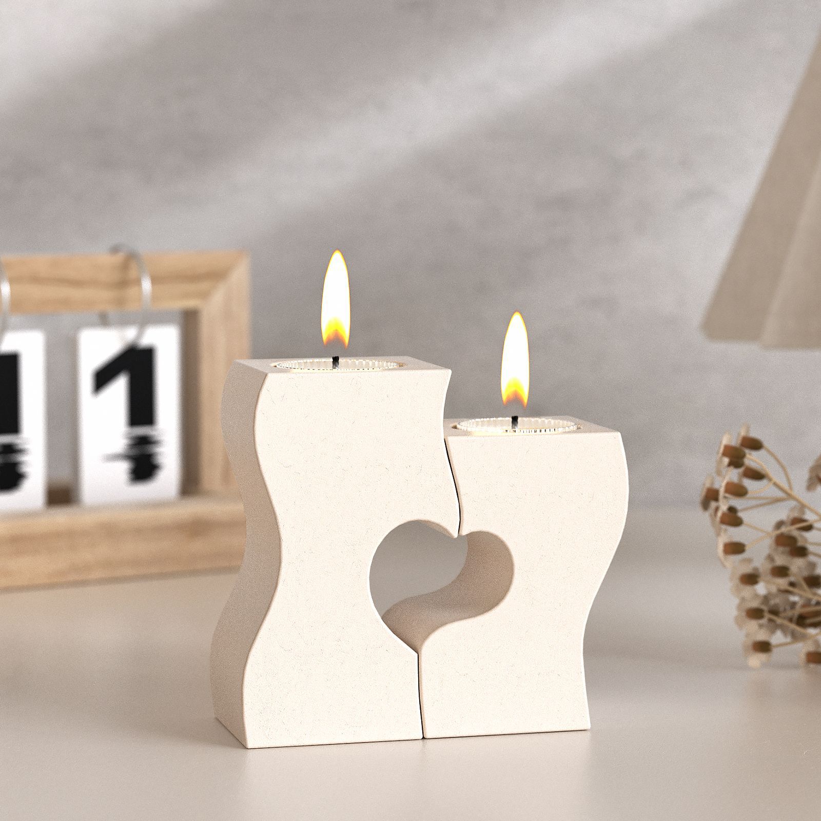 S Heart Candlestick Silicone M - Candle Making Design ulasan dan harga