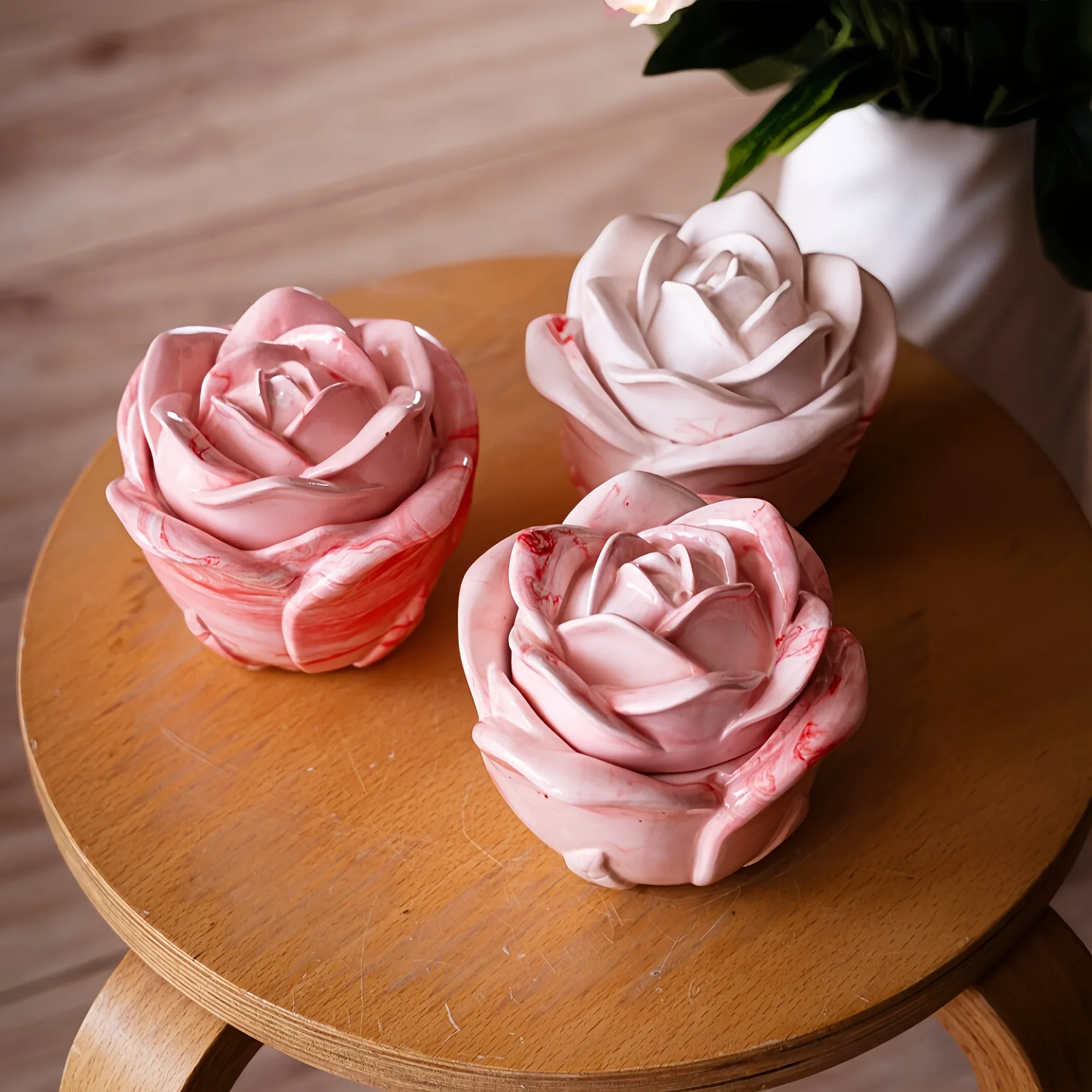 2-Piece Set Rose Shaped Silico - Candle Making Design ulasan dan harga
