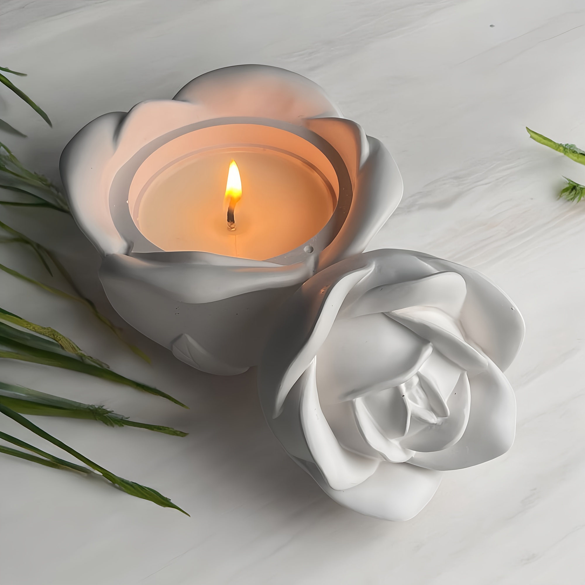 2-Piece Set Rose Shaped Silico - Candle Making Design ulasan dan harga