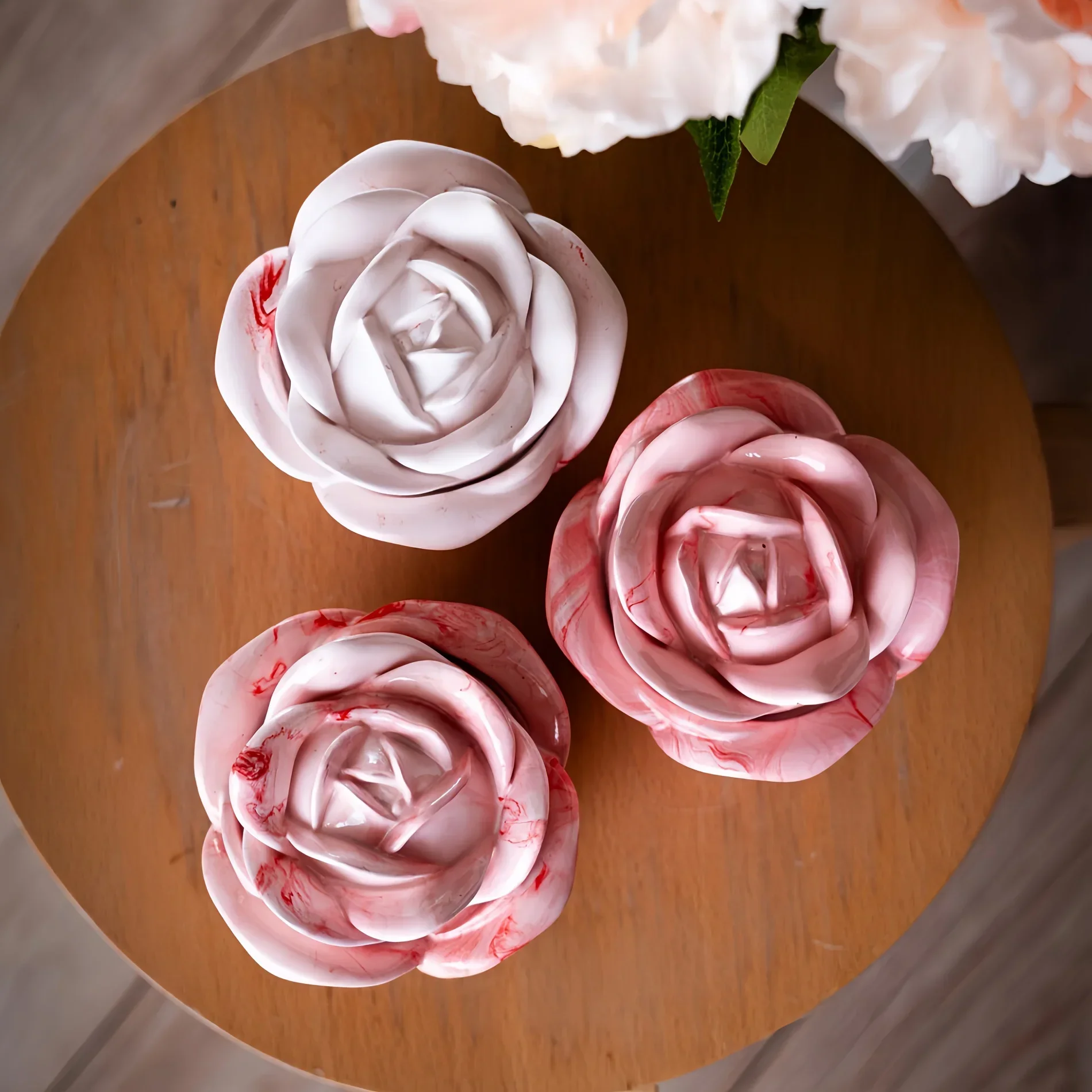 2-Piece Set Rose Shaped Silico - Candle Making Design ulasan dan harga