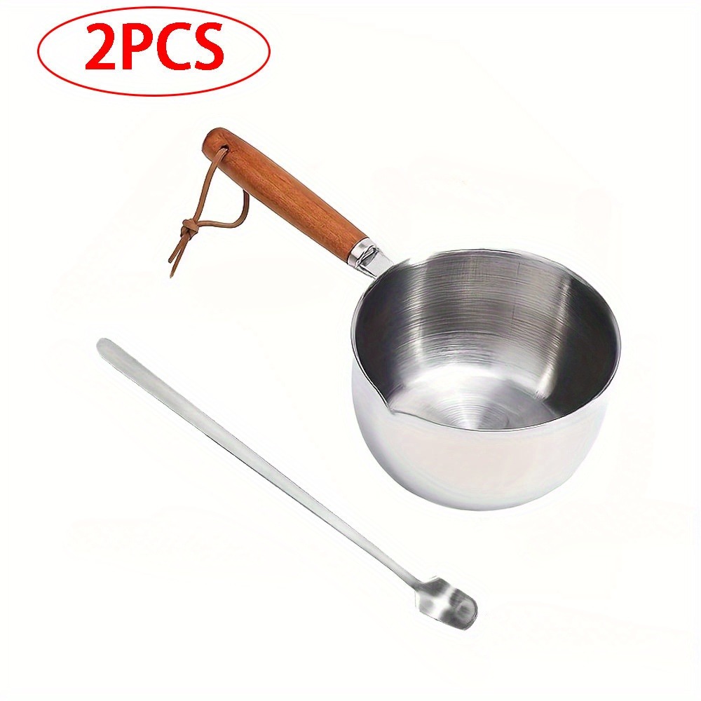 2PCS/SET Wood Handle Wax Melti - Candle Making Jug ulasan dan harga